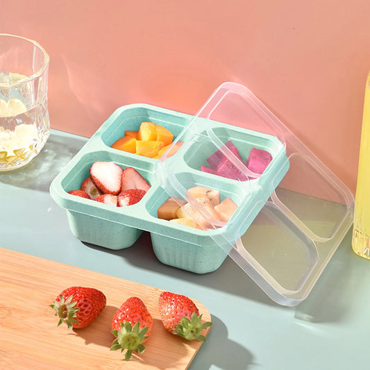 JGJJUGN Lunchable Snack Containers, Snack Containers, Bento Snack Box with 4 Compartment, Plastic Food Storage Containers, Reusable Divided Food Containers for Work, Travel, Outdoors